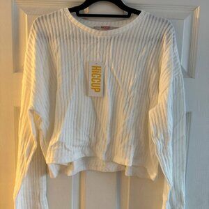 White ribbed ladies soft feel jumper